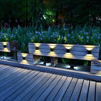 China Modern Decorative Waterproof Solar Step Landscape LED Fence Lights Outdoor Garden Decoration Deck Light for sale