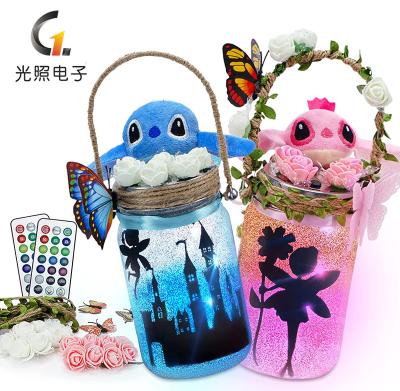 China Custom Hot Sale DIY Kids Make Your Own Fairy Jar Crystal Growing Kit Handmade FairyJar Lantern for sale