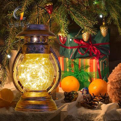 China Garden Yard Decor Outdoor Lighting Camping Growing Outdoor Hanging LED Vintage Lantern Battery Light for sale