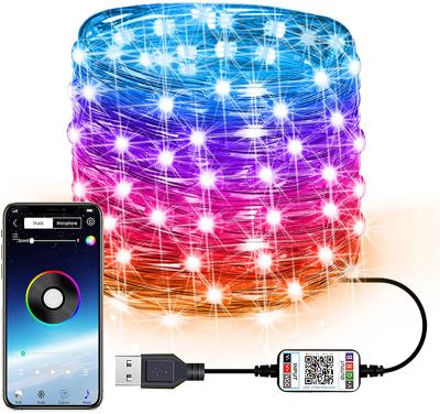 China APP Controlled 10m 20M Holiday LED Fairy Lights Outdoor Home Waterproof String Christmas Party Wedding for sale