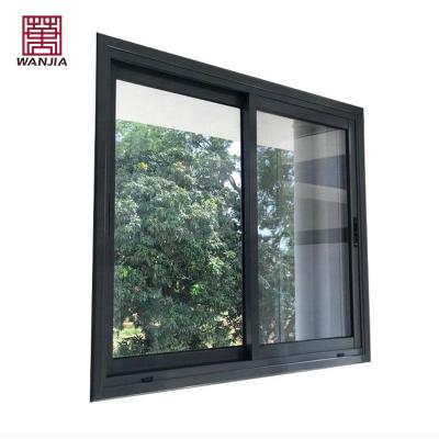 China Magnetic Screen WANJIA Customized Aluminum Alloy Sliding Window OEM ODM Modern Latest Design Sash Sliding Windows for sale