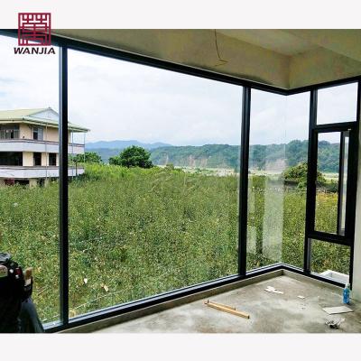 China Folding Screen WANJIA Sound Insulation Picture Aluminum Alloy Window Design Customized French Picture Windows for sale