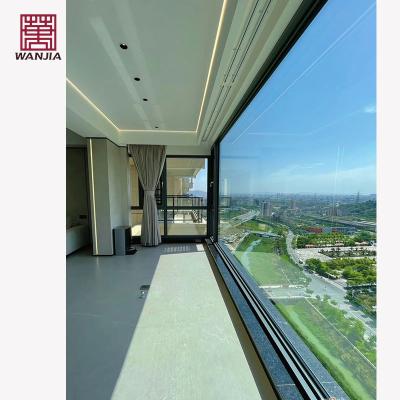 China Folding Screen WANJIA Customized Pictures Aluminium Windows Oem Odm Residential Fixed Glass Picture Window for sale