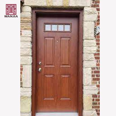 China Sound Insulation WANJIA Customized OEM ODM Exterior Wooden Door Designs Modern Glass Solid Wood Pivot Entry Doors for sale