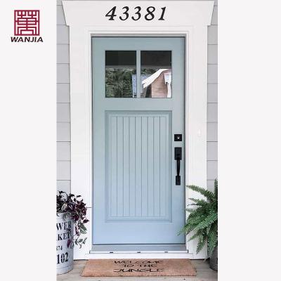 China Sound Insulation Wanjia Modern Wooden French Interior Entrance Door Customized Latest Design Solid Wood Doors for sale