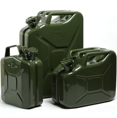 China Gasoline Jerry Can NATO Metal Gasoline Can 5/10/20 Liter Mil Type Steel Jerry Cans For Gasoline Transport Diesel Oil for sale