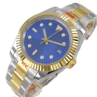 China Japan NH35 Miyota Mingzhu Movement Hands Luminous Men's Automatic Wristwatches Sapphire Class Oyster Dial Water Resistant Gold Blue Strap for sale