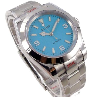 China NH35 Blue Oyster Hands Sapphire Crystal Luminous Water Resistant BLIGER 39mm Dial Automatic Watch for sale