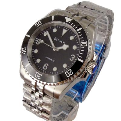 China BLIGER Water Resistant Sapphire Glass Stainless Steel Bracelet Luminous Dial 36mm Automatic Mens Watch NH35 for sale