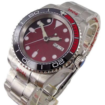 China Luxury Automatic Date Design Automatic Dial 40mm Red Luminous Movement Men's Wrist Watch Sapphire Crystal NH36A for sale