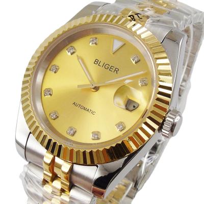 China Popular Luminous Luminous Crystal Glass Bracelet Men's Automatic Mechanical Wristwatch miyota sapphire jubilee dial golden ratio bliger for sale