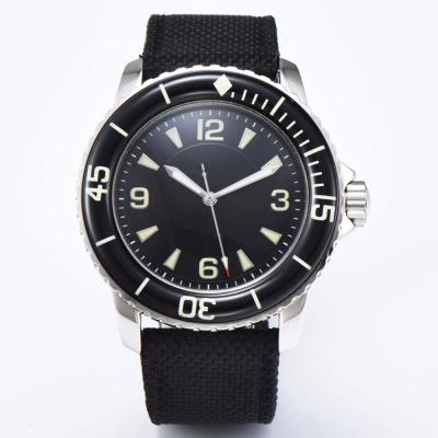 China Luminous black dial miyota 8215 movement 45mm arched glass luminous mechanical wristwatch for sale