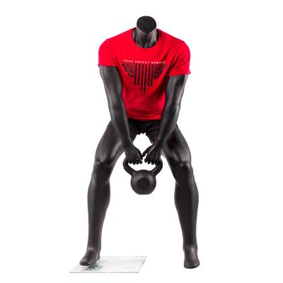 China Plus Size Playing Kettlebell Muscle Sports Mannequin Male Black for sale