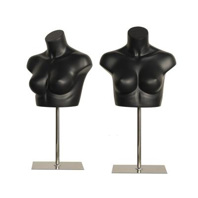 China Plus Size Matte Black Bra Display Headless Female Torso Mannequin for sale