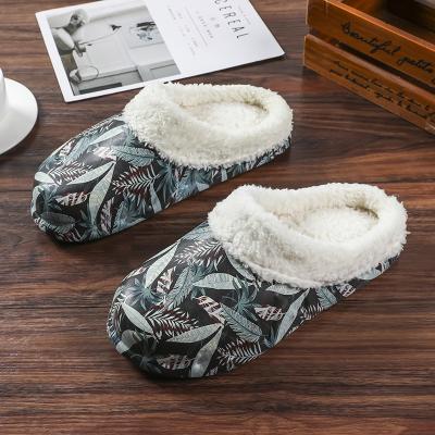 China Eva Furry Cotton Plush Slippers Waterproof Indoor Non-Slip Winter Warm Fluffy Slippers for sale