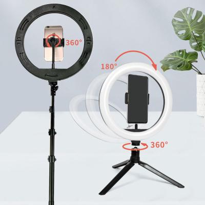 China Factory Direct Hot Selling PORTABLE Flexible Led Mobile Tripod 12 Inch Photography Makeup Live Video Ring Fill Light for sale