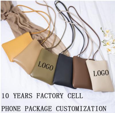 China Cross-launched anti-theft clip women's cross-launched cell phone card bag news large capacity change card bag single shoulder custom LOGO for sale