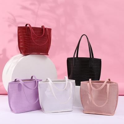 China Other High Quality Texture Bags Fashion Mini Bucket Leather Ladies Handbags Women Stone Grain Small Retro Tote Shoulder Bag for sale