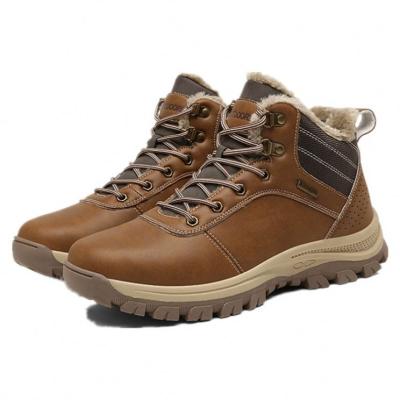 China Dropshipping PVC Outdoor Sport Lace Up Ankle Climbing OEM Men Trekking Anti Slip Leather Hiking Boots Walking Running Ankle Men Shoes for sale