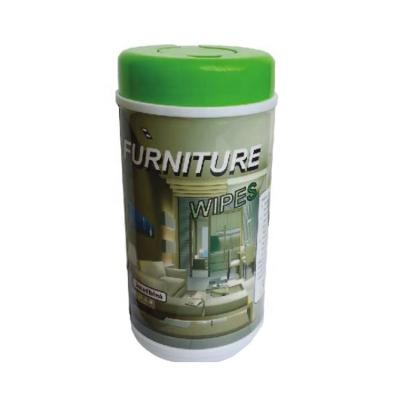 China 40pcs in canister 40pcs natural female spunlace barrel tables cleaning furtunire wipes in canister for sale