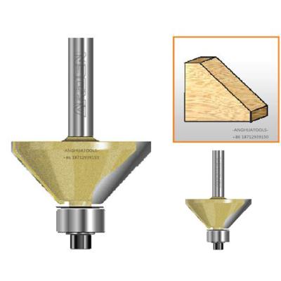 China ARDEN A0209 CNC Milling Machine Cnc Router Bit 45 Bevel Angle 1/2 Combo Milling Edge Cutter With Bearing for sale