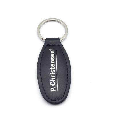 China Supermarket Use Personalized DIY Genuine Leather Metal Craft Keychain Blank Custom Made White Laster Logo Key Chain For Men for sale