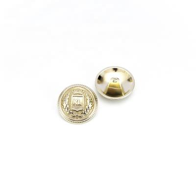 China Classic Design Embossed Leg Nickel Free Metal Button Botones In Gold Zinc Alloy For Clothing for sale