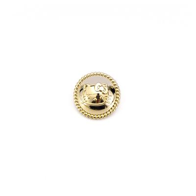 China Oeko-Tex Nickel Free Embossed Metal Leg Button Botones In Gold Zinc Alloy For Clothing for sale