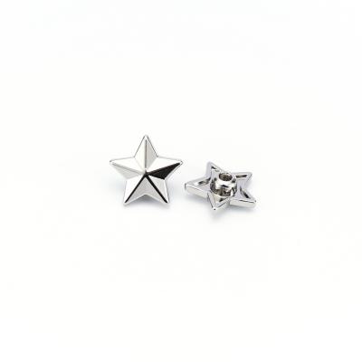 China Oeko-Tex Nickel Free Logo Star Metal Rivet Jean Custom Made Zinc Alloy Botones For Clothing for sale