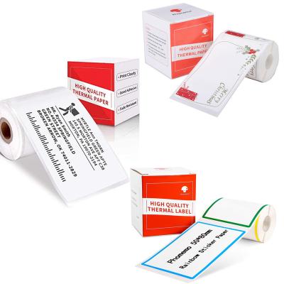 China Heat-Resistant 50x80mm Square Self-Adhesive Sticker Label Paper White Pattern for Phomemo M110/M110S/M120/M200/M220 Label Printer for sale