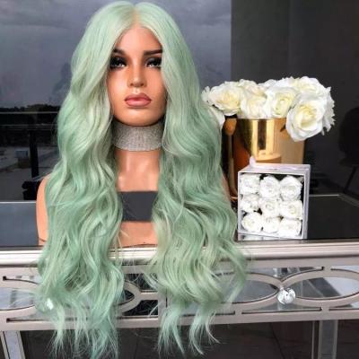 China Jerry Curl Green Color Cuticle Aligned Virgin Brazilian Wig HD Transparent Lace Front Wig Curly Hair Wigs 13*6 for sale