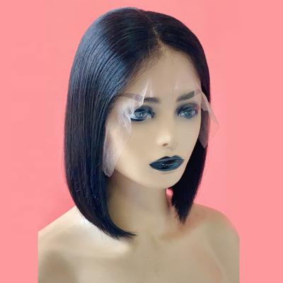 China Short Lead Style Glueless Lace Wigs Bleached Knots, Full HD Transparent Swiss Lace Bob Wig, Frontal Wigs Lace Front Human Hair for sale