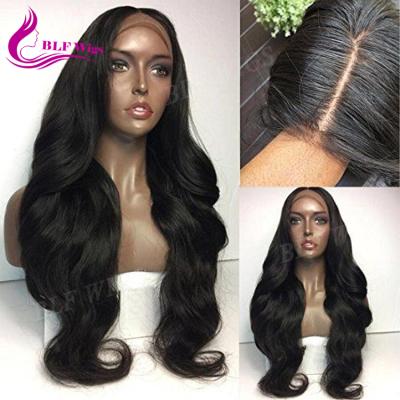 China Silk Top Body Wave 150 Density Lace Front Wig Unprocessed Peruvian Human Hair Lace Wig for sale