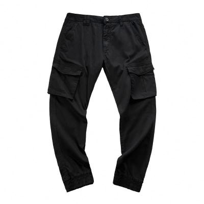 China Anti-wrinkle Mens Cargo Pants Pockets Jogging Tie-Foot Mens Cargo Pants Trousers for sale