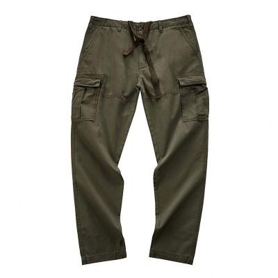 China Anti-wrinkle men's cargo pants six pocket cargo army green drawstring pants side pocket cargo pants for sale