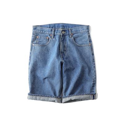 China Breathable Classic Red Five Point Multi Bag Khaki Denim Ear Denim Shorts Men Machining Shorts Friend Classic Casual for sale