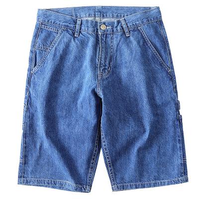 China Light Blue Denim Shorts Men Jumpsuits Ami Khaji Ear Pants Breathable Classic Red Five Point Denim Shorts for sale