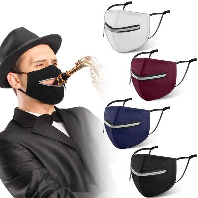 China Breathable Custom Zipper Cotton Maskes For Instrument Playing Washable Reusable Personalized Face Maskes With Zipper for sale