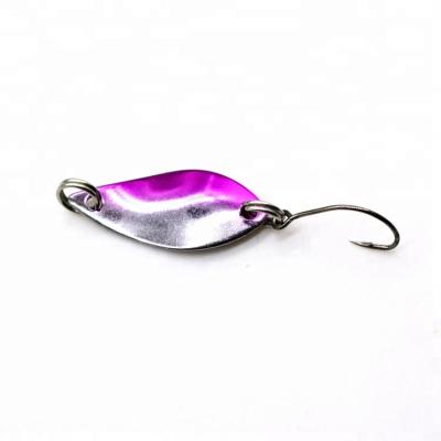 China Outdoor Activity Free Samples Mini Fishing Artificial 2.5g Metal Fishing Lure Fishing Spoon Trout Fishing for sale