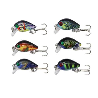 China ABS 3D Painted 2.5cm 1.5g Mini Fishing Lures Crankbaits Hard Fishing Lure Floting Bass Fishing Lure for sale