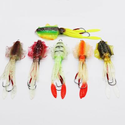 China In Factory Price 15cm/60g PVC Squid Bait Seawater Running Low Bright UV Building Skirt Lure OME for sale