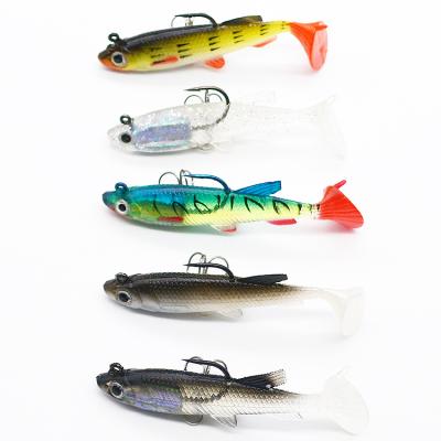 China Soft Silicone 8cm Bait 13g Lead Freshwater Plastic Fish Inside Stock Fishing Lures for sale