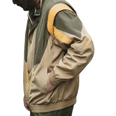 China Viable Hot Sale American Vintage Contrast Khaki Men's Patchwork Jacket for sale