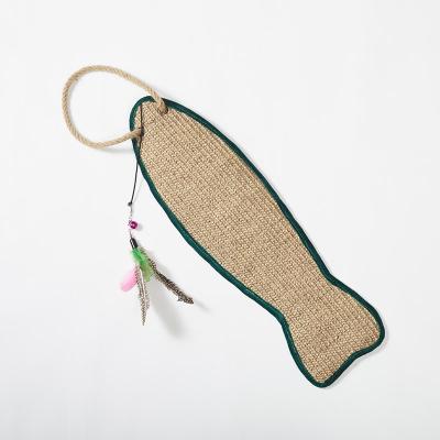 China Stocked sisal cat pad with catnip in fish style for sale