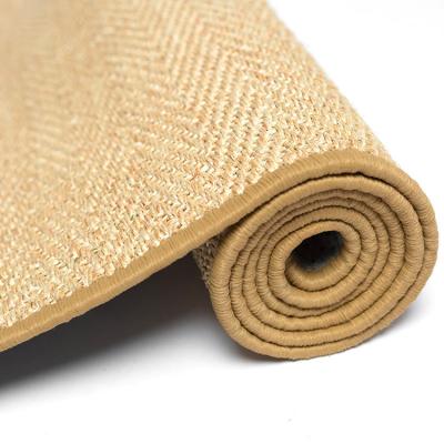 China New Arrival Custom Mat Non-Slip Tiles Sisal Plant Plankton Blanket Fishbone Pattern Round Square Mat for sale