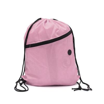 China Wholesale Custom Promotional Drawstring Bag Fashion Design Drawstring Backpack Gym Sports Bag With Earphone Hole for sale