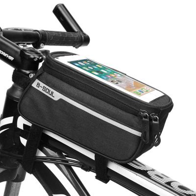 China Fashionable Portable Front Mobile Handlebar Waterproof Bag Contact Bicycle Bike Accessories Storage Carrier Bags On Frame for sale