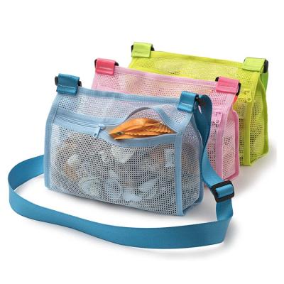 China Hot Sale Colorful Convenient Picnic Tote Bag Shell Bag Shower Bath Storage Shoulder Grocery Bag Collecting Mesh Beach Toy High Quality for sale