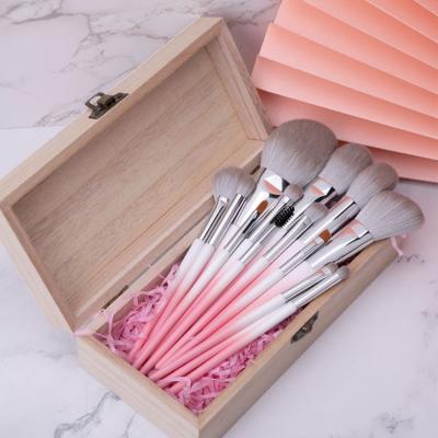 China Angular blush makeup brush 14 luxury pink makeup brush set good price for sale