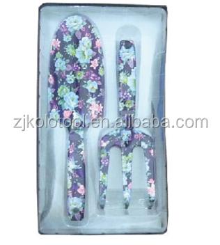 China Household Tool Kit Gift Items 2pcs Garden Tool Kit, Gardening Tool, Print Flowers Shovel for sale